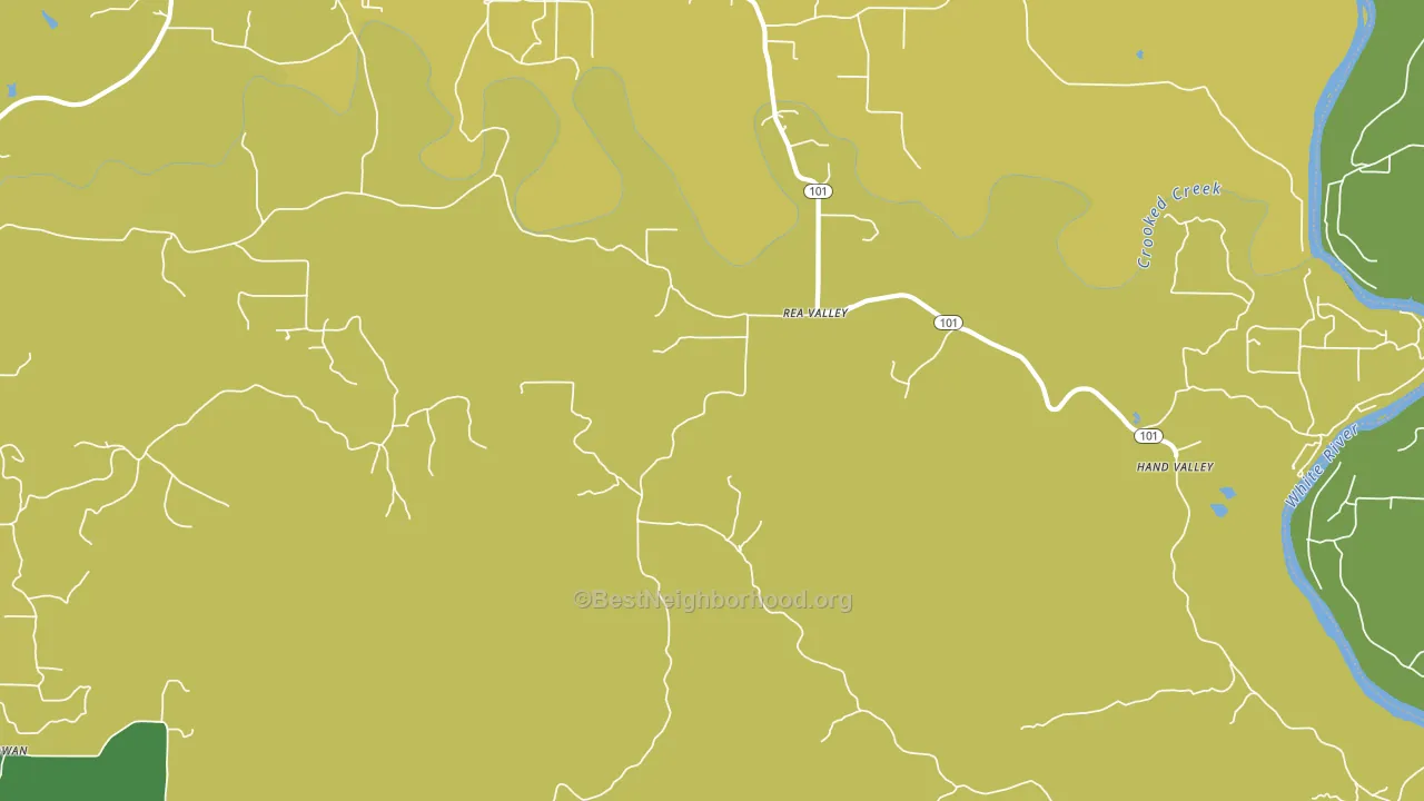 Rea Valley, AR block-group voter-turnout map