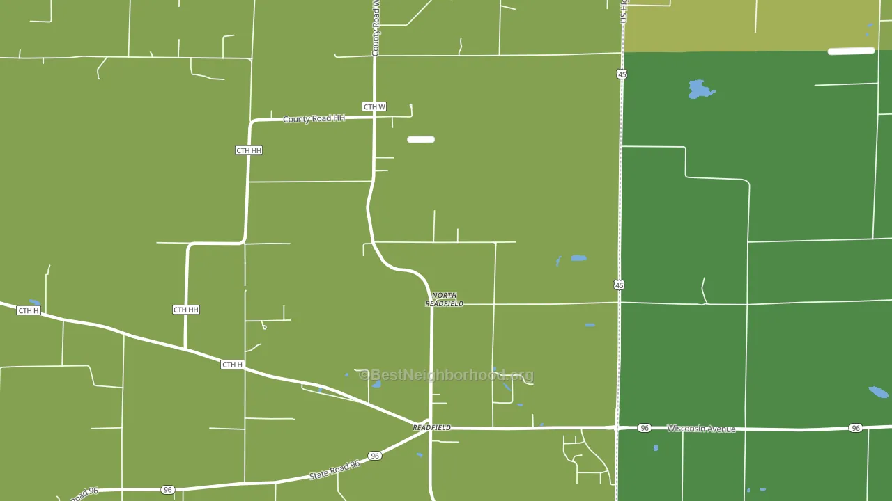 Readfield, WI block-group voter-turnout map