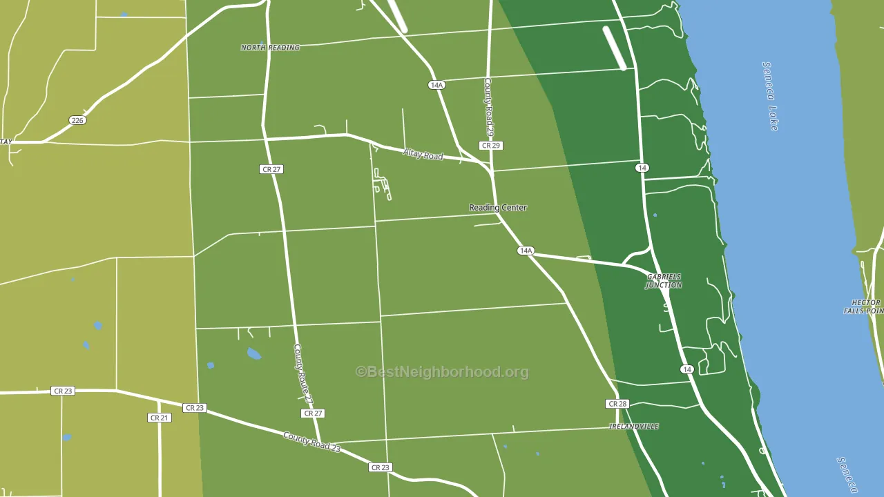 Reading Center, NY block-group voter-turnout map