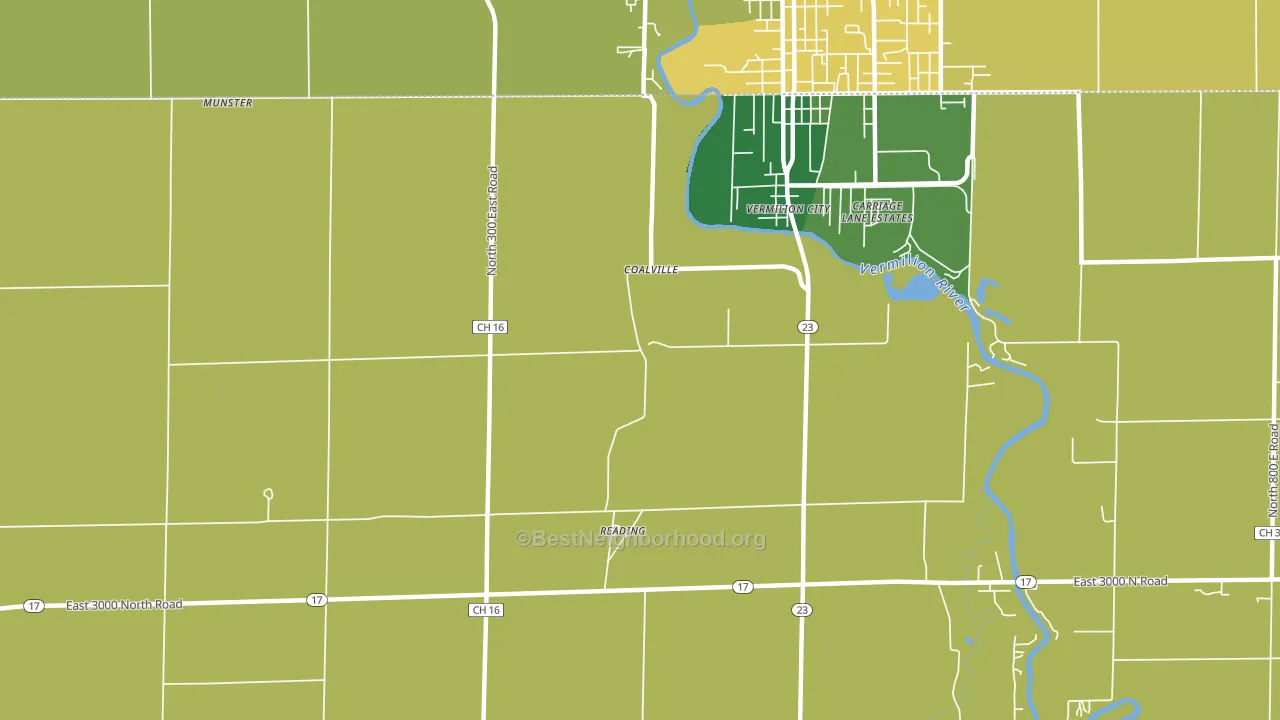 Reading, IL block-group voter-turnout map