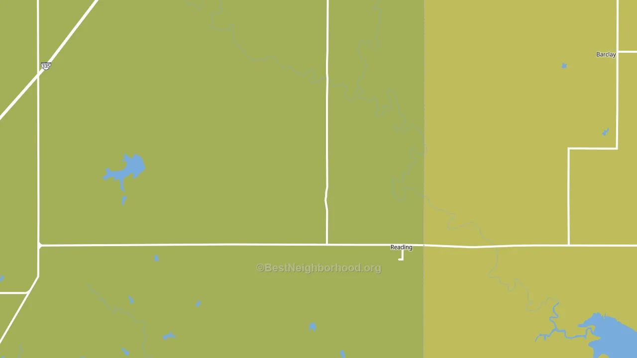 Reading, KS block-group voter-turnout map
