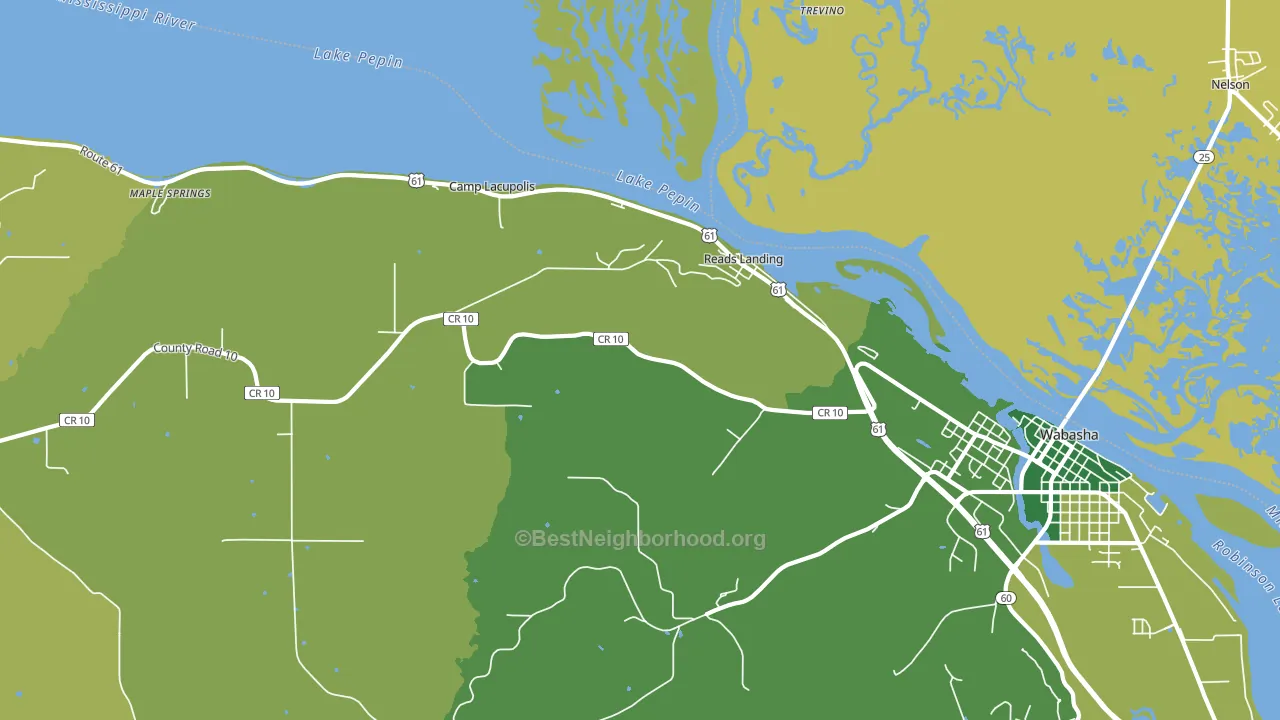 Reads Landing, MN block-group voter-turnout map