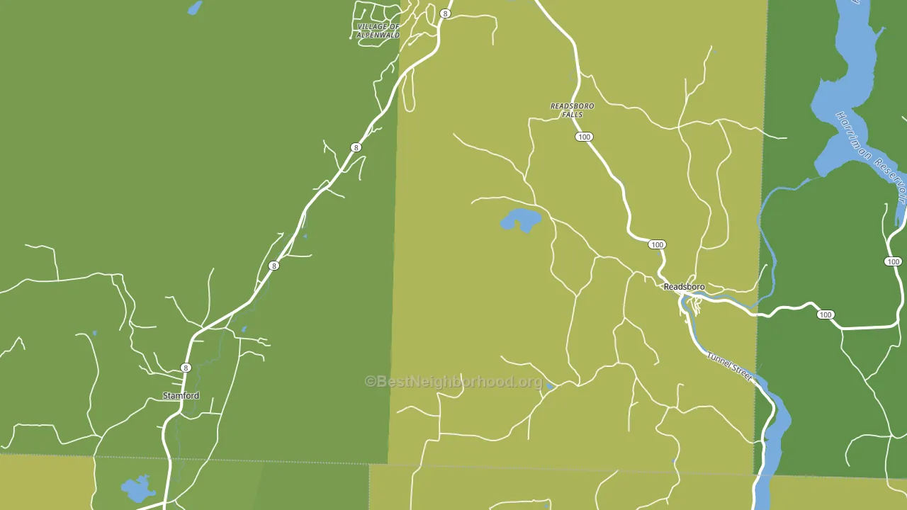 Readsboro, VT block-group voter-turnout map