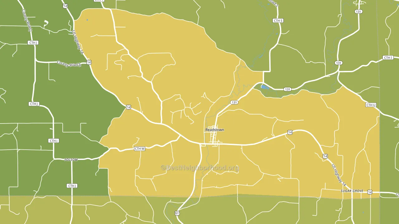 Readstown, WI block-group voter-turnout map