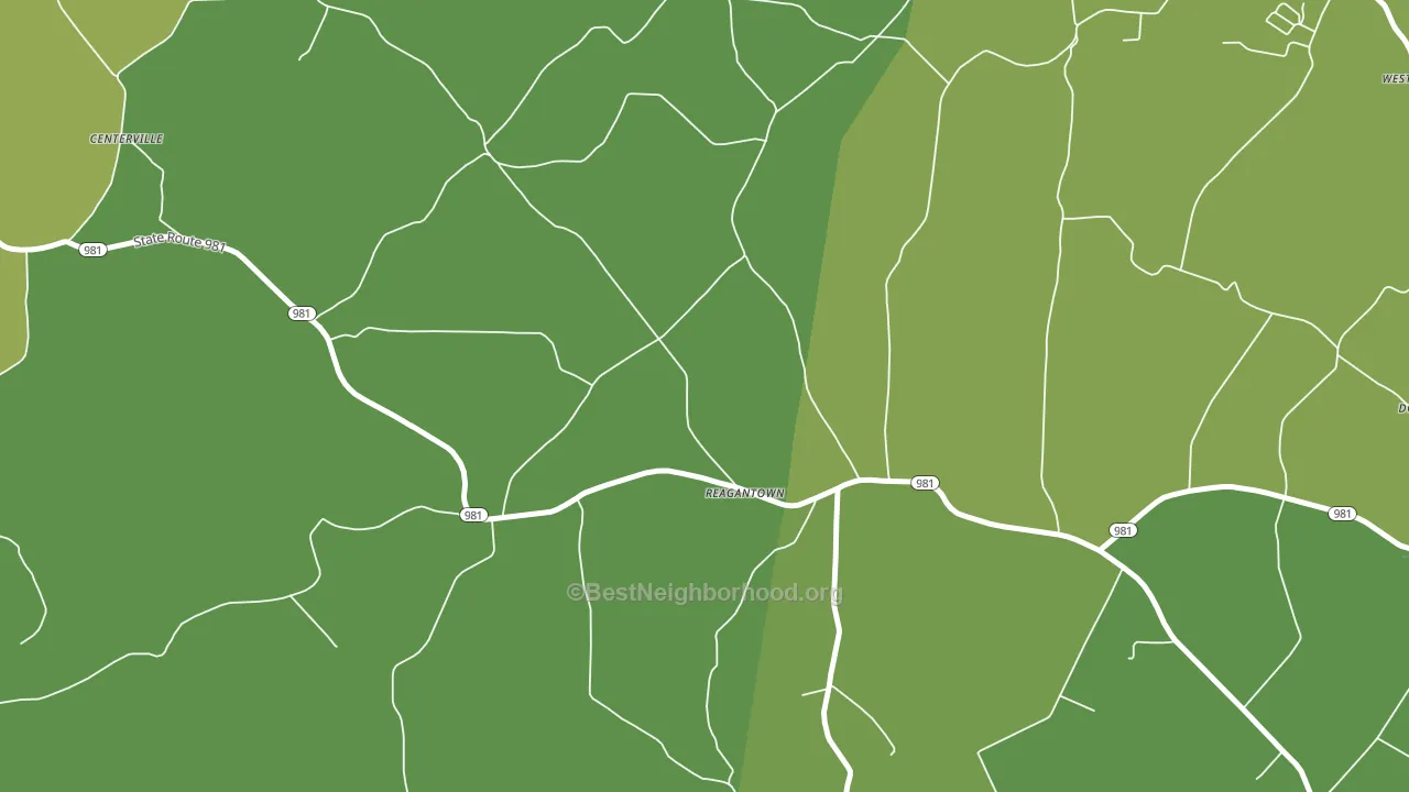Reagantown, PA block-group voter-turnout map
