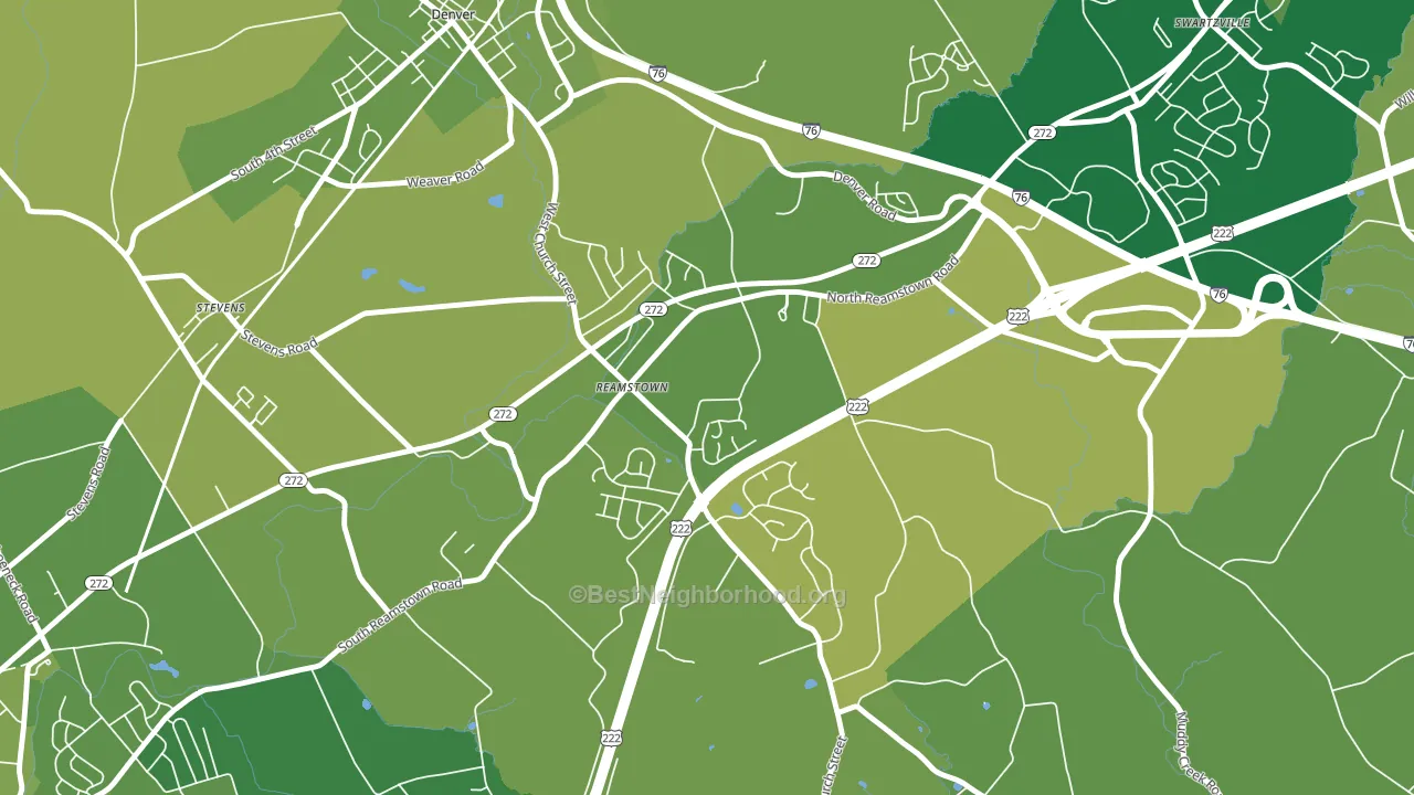 Reamstown, PA block-group voter-turnout map