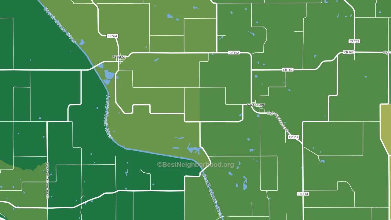 Reasnor, IA block-group voter-turnout map