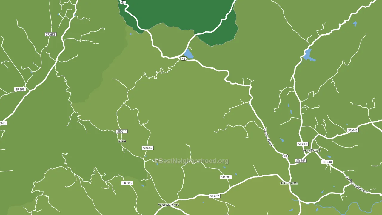 Reba, VA block-group voter-turnout map
