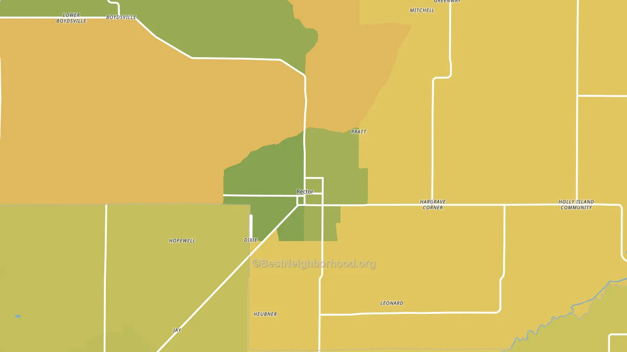 Rector, AR block-group voter-turnout map