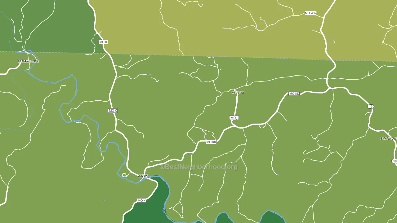 Rector, MO block-group voter-turnout map