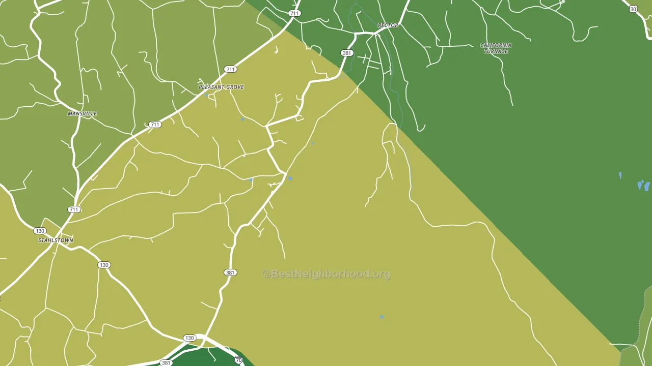 Rector, PA block-group voter-turnout map