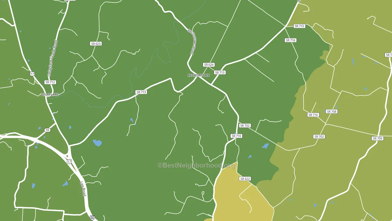 Rectortown, VA block-group voter-turnout map