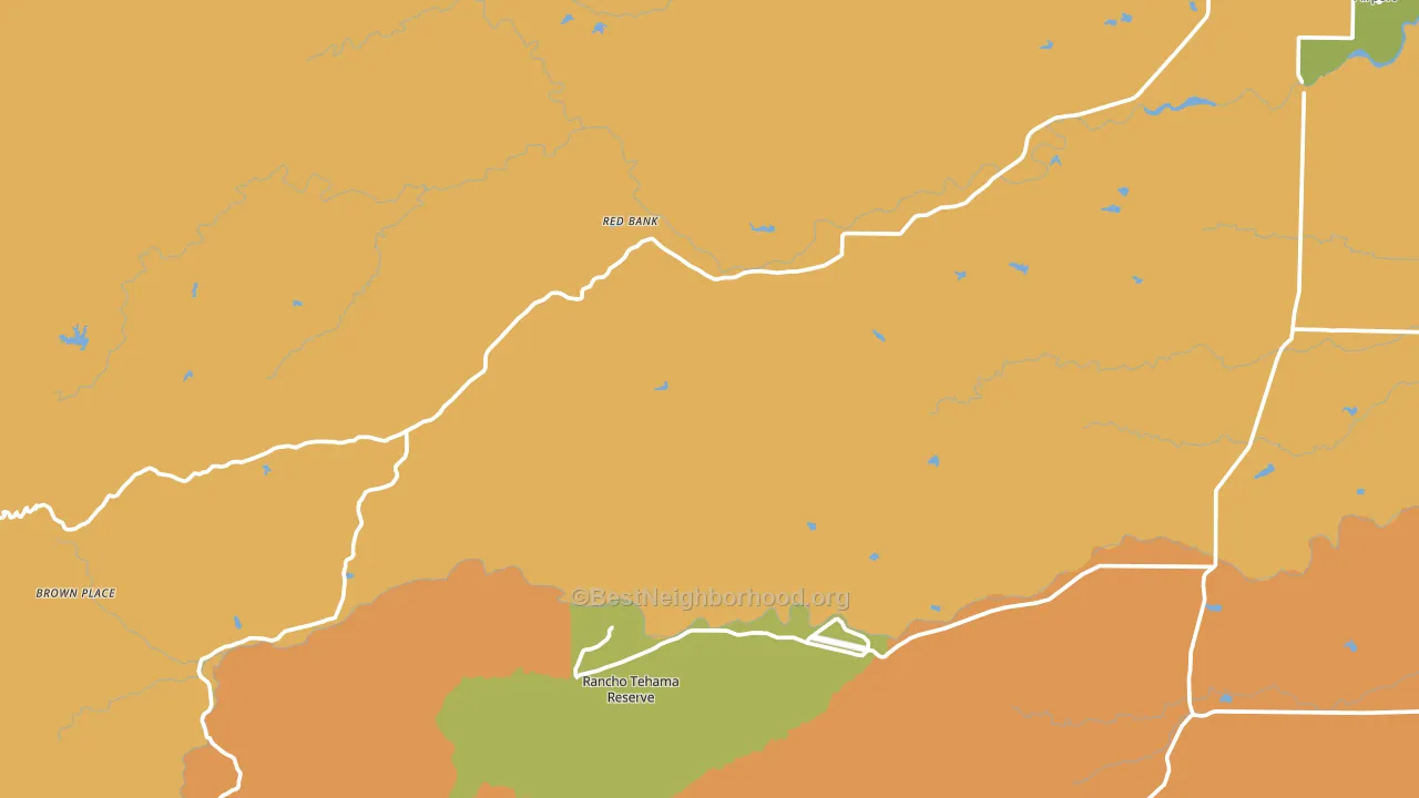 Red Bank, CA block-group voter-turnout map