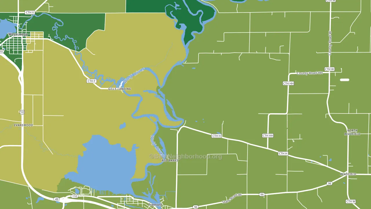 Red Banks, WI block-group voter-turnout map