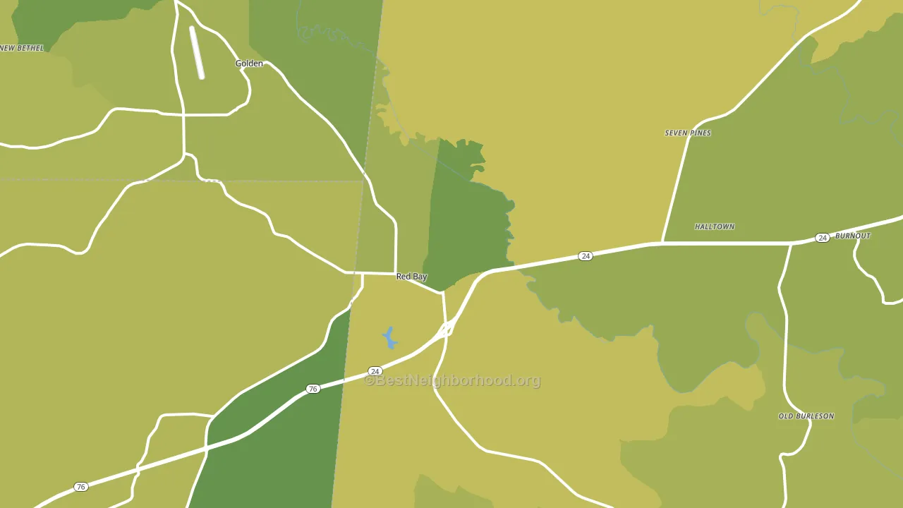 Red Bay, AL block-group voter-turnout map