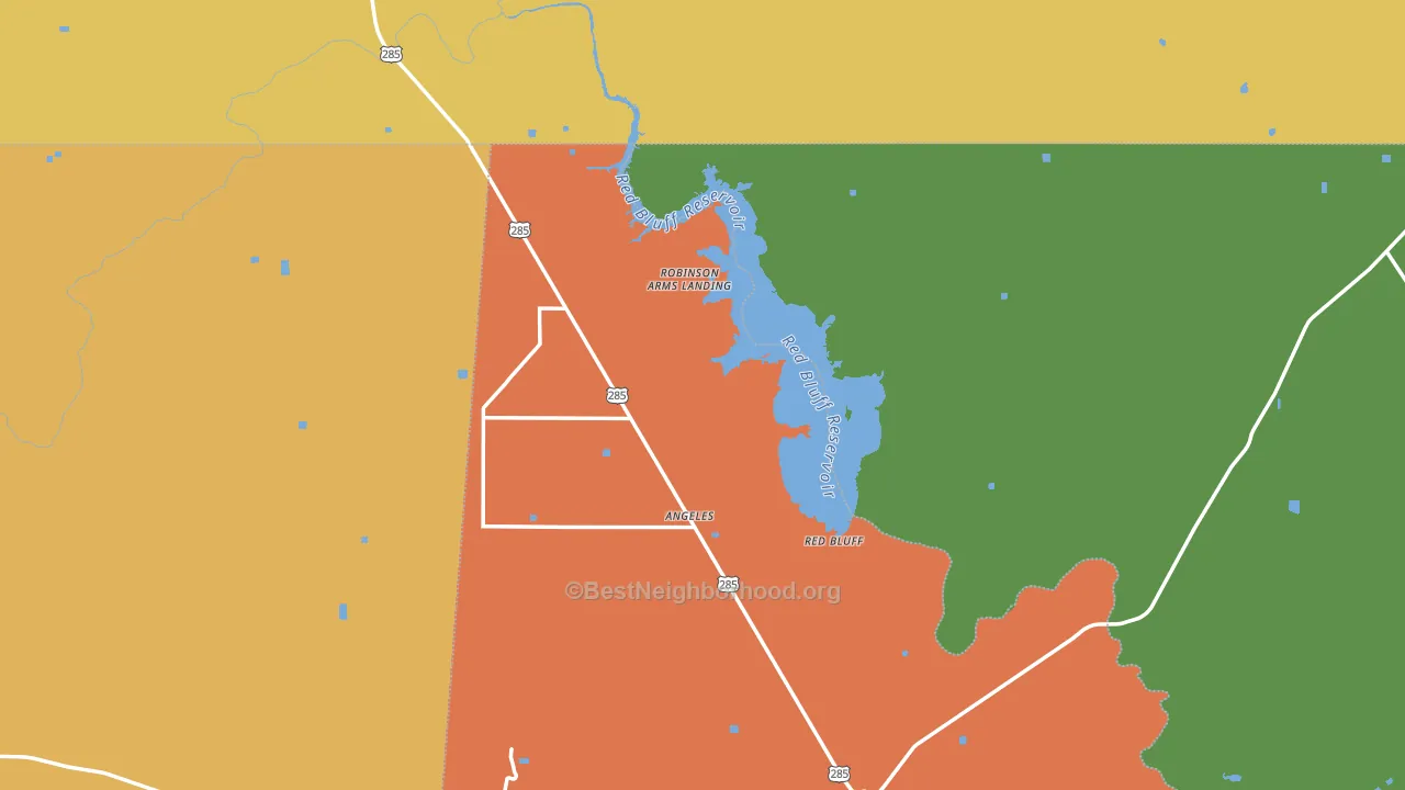 Red Bluff, TX block-group voter-turnout map