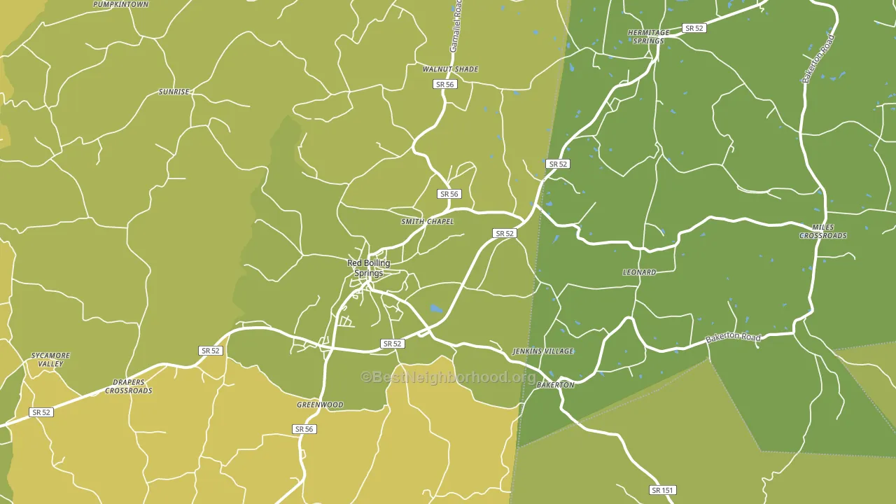 Red Boiling Springs, TN block-group voter-turnout map