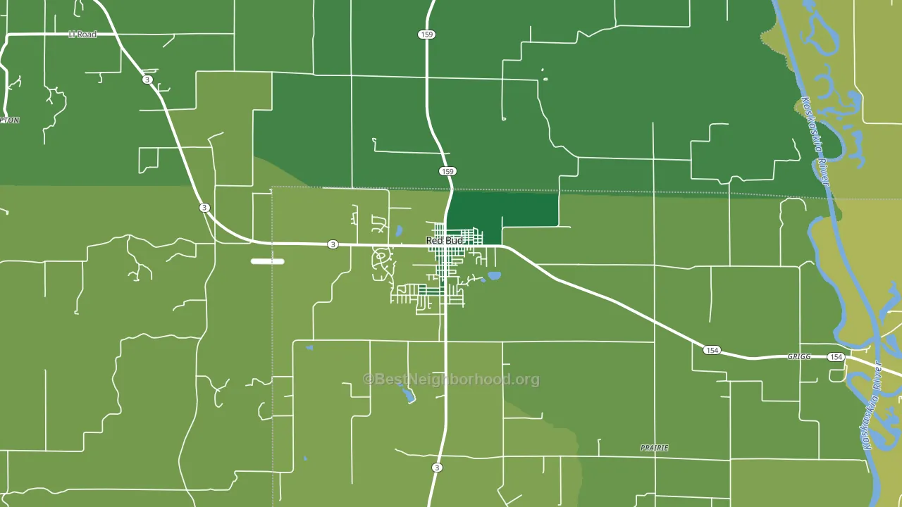 Red Bud, IL block-group voter-turnout map
