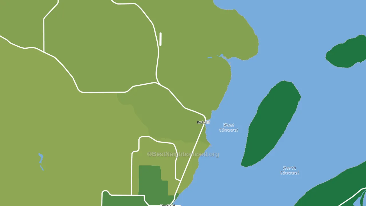 Red Cliff, WI block-group voter-turnout map