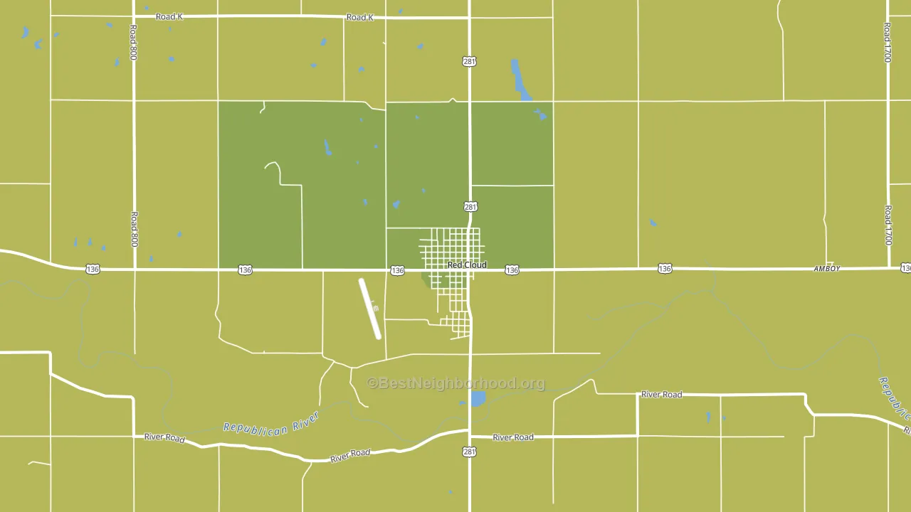 Red Cloud, NE block-group voter-turnout map