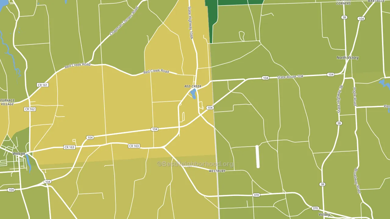Red Creek, NY block-group voter-turnout map