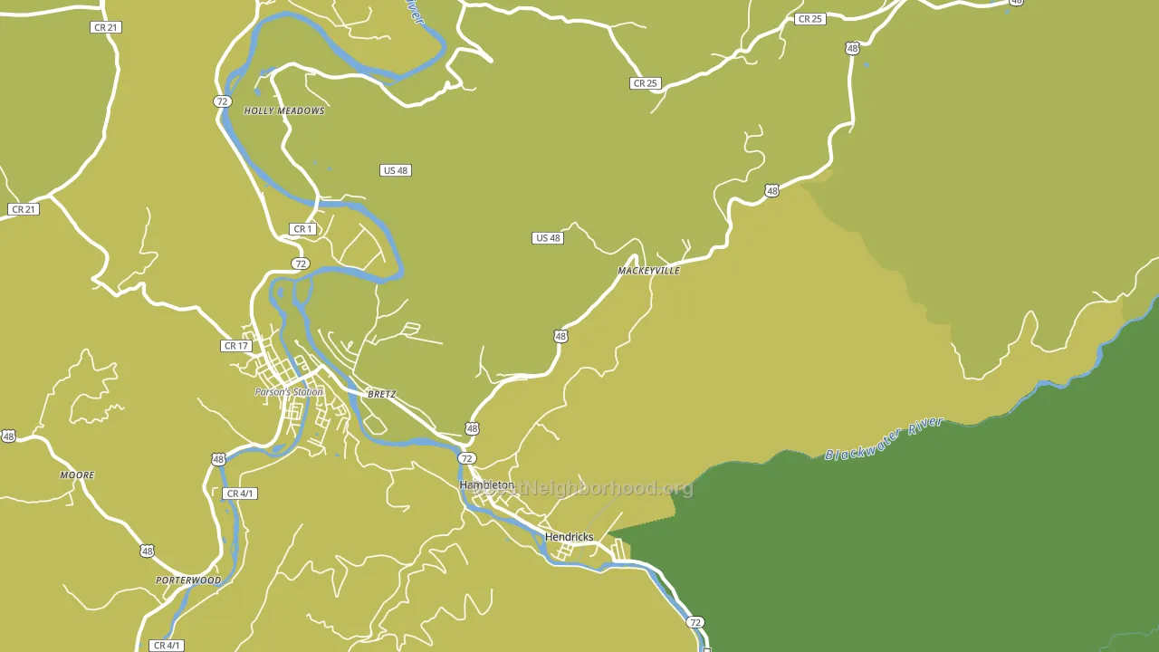 Red Creek, WV block-group voter-turnout map