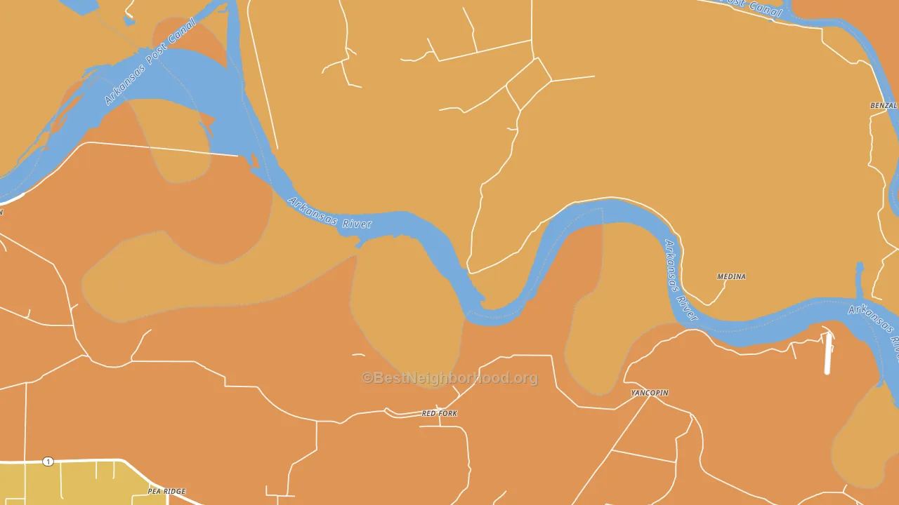 Red Fork, AR block-group voter-turnout map