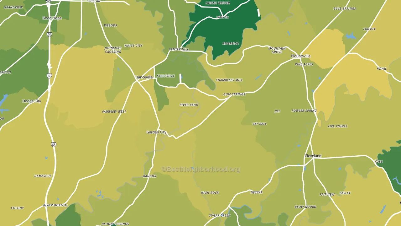 Red Hill, AL block-group voter-turnout map