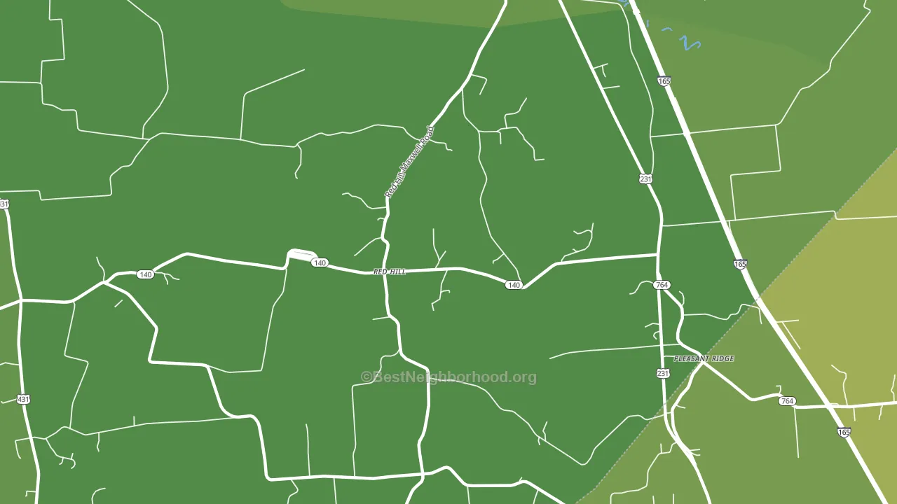 Red Hill, KY block-group voter-turnout map