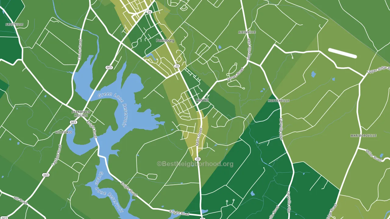 Red Hill, PA block-group voter-turnout map