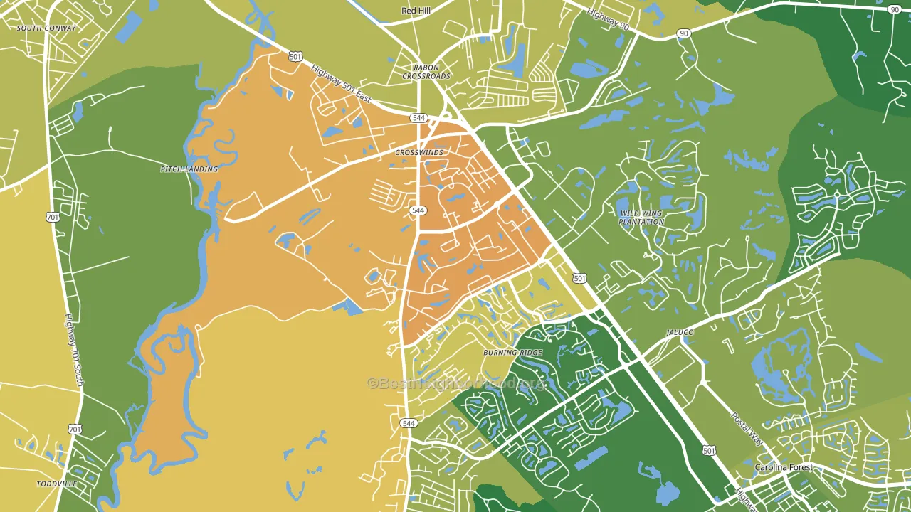 Red Hill, SC block-group voter-turnout map