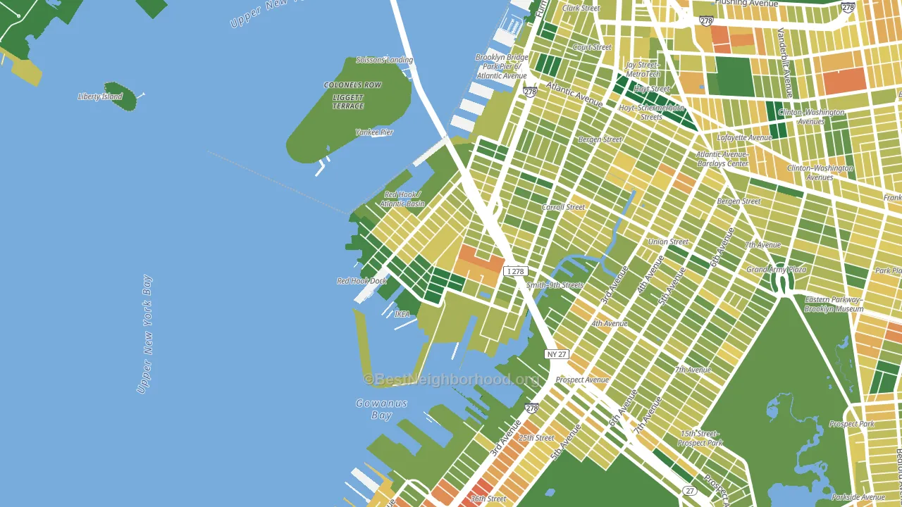 Red Hook, Brooklyn, NY block-group voter-turnout map