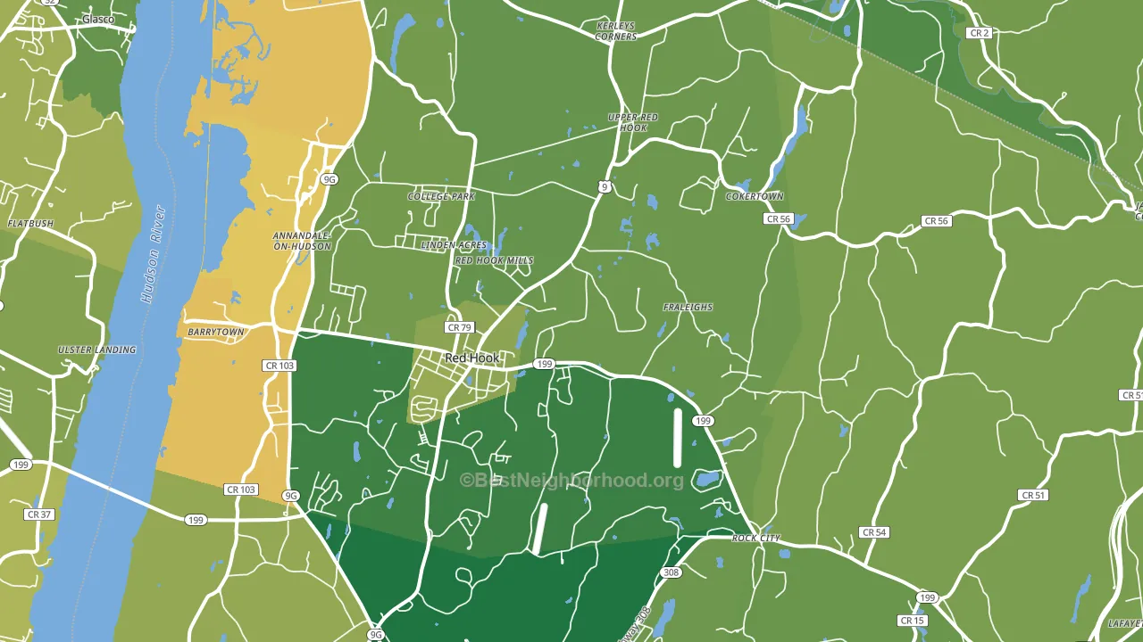 Red Hook, NY block-group voter-turnout map
