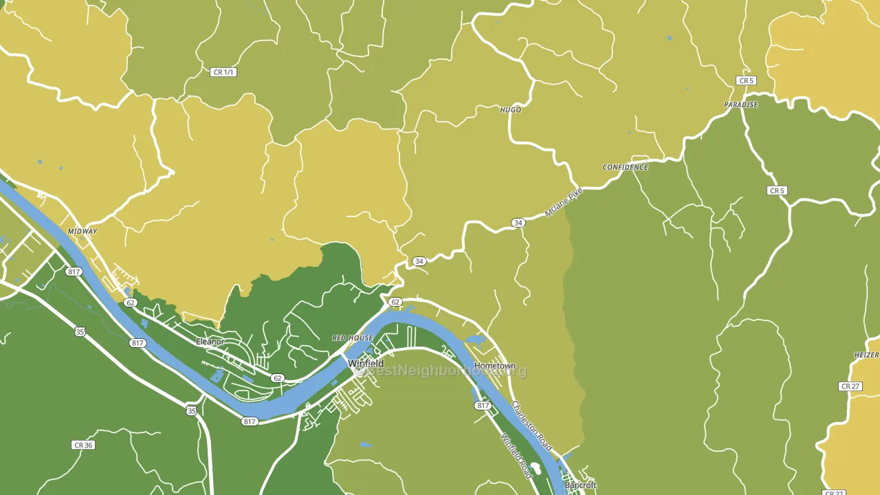 Red House, WV block-group voter-turnout map