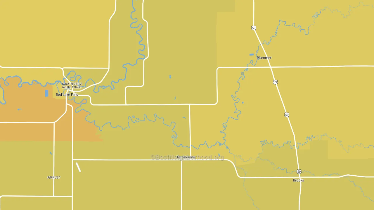Red Lake County, MN block-group voter-turnout map