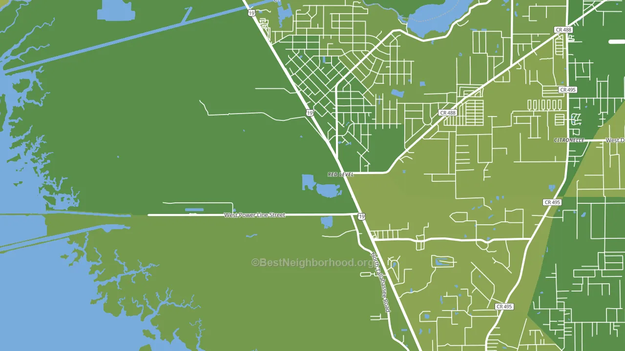 Red Level, FL block-group voter-turnout map