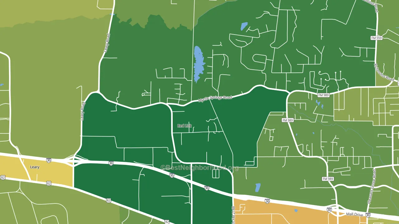 Red Lick, TX block-group voter-turnout map