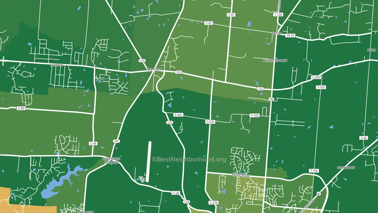 Red Lion, OH block-group voter-turnout map
