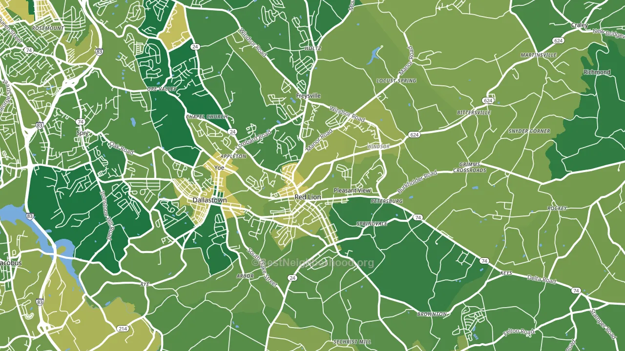 Red Lion, PA block-group voter-turnout map