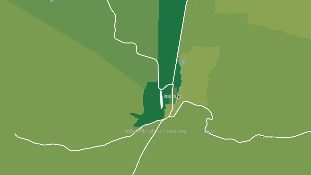 Red Lodge, MT block-group voter-turnout map