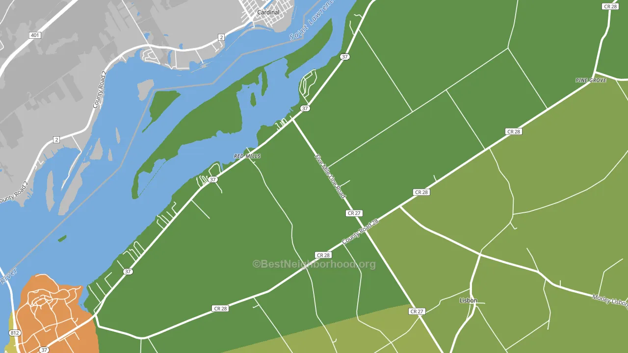 Red Mills, NY block-group voter-turnout map