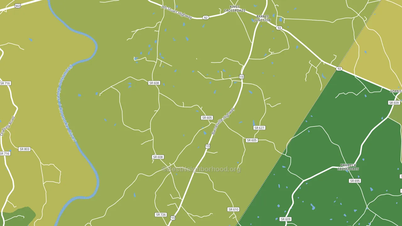Red Oak, VA block-group voter-turnout map