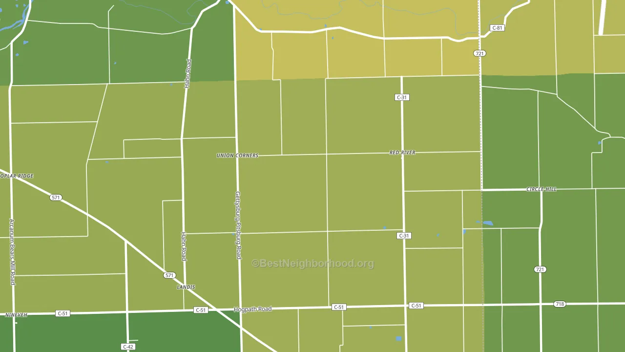 Red River, OH block-group voter-turnout map