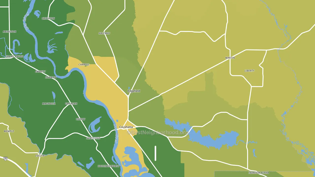Red River Parish, LA block-group voter-turnout map
