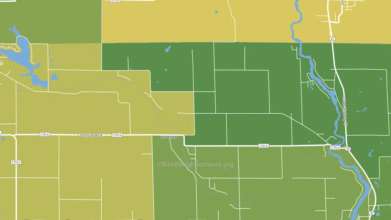 Red River, WI block-group voter-turnout map