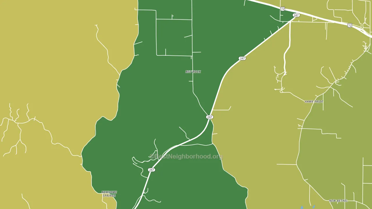 Red Rock, AL block-group voter-turnout map
