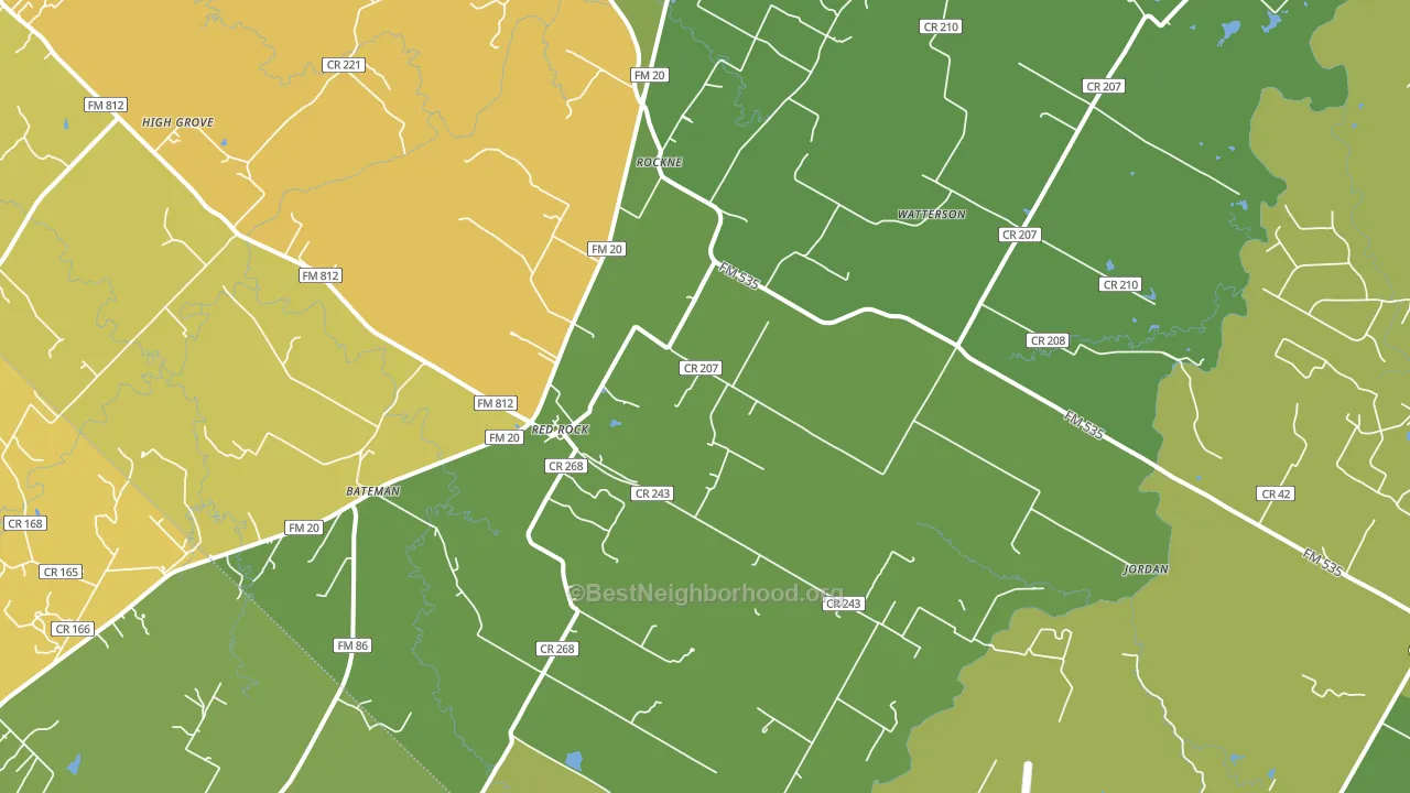 Red Rock, TX block-group voter-turnout map