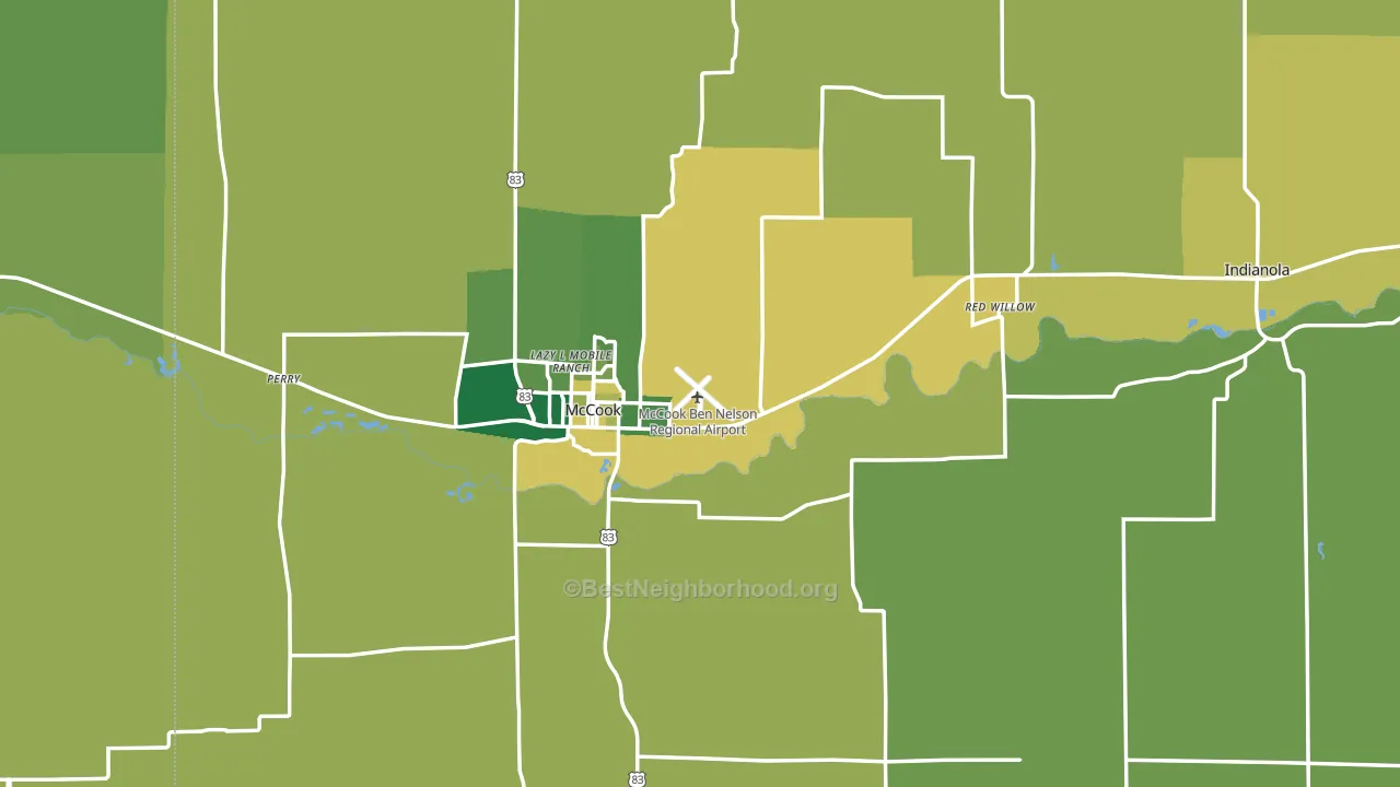 Red Willow County, NE block-group voter-turnout map