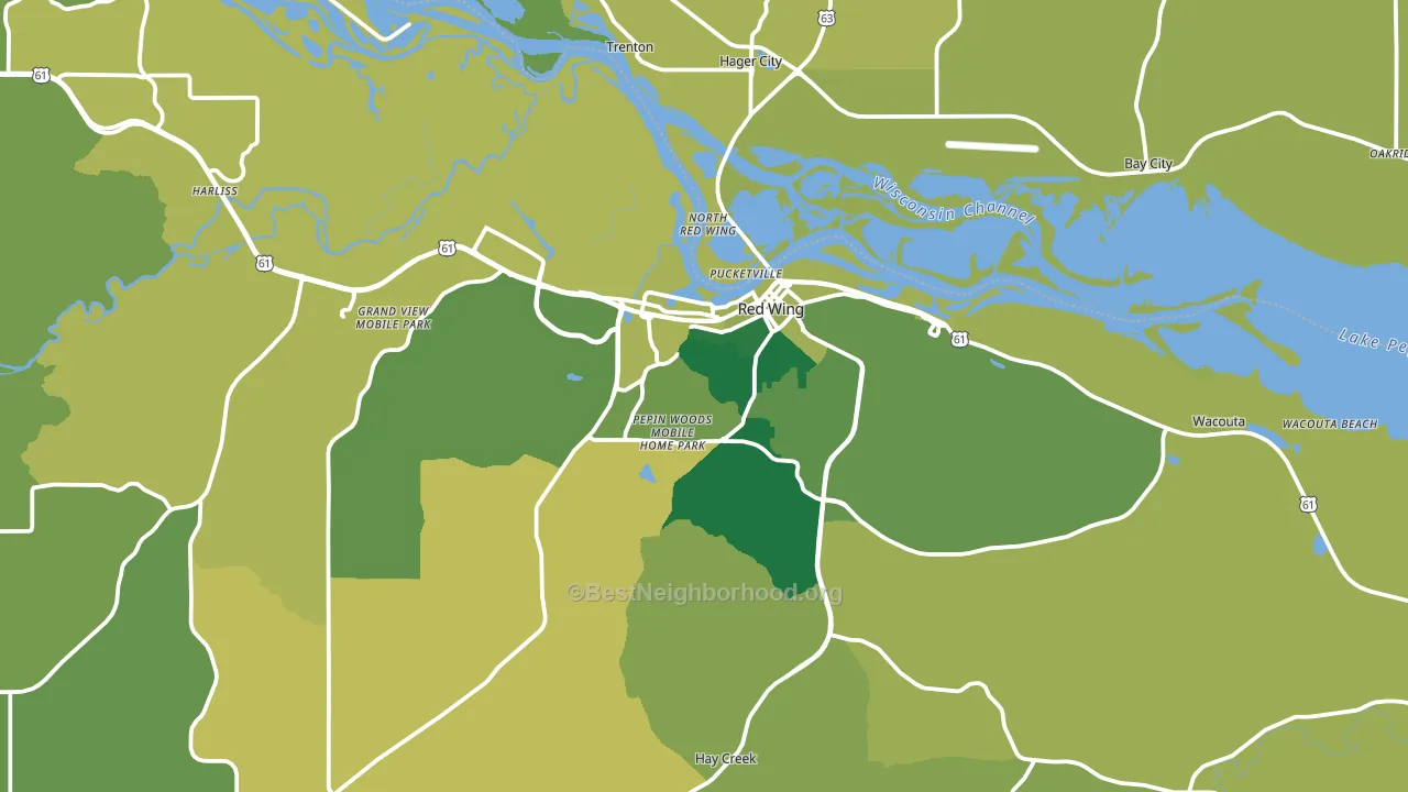 Red Wing, MN block-group voter-turnout map