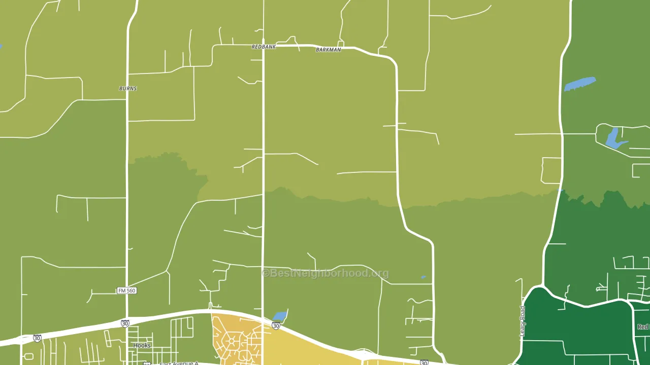 Redbank, TX block-group voter-turnout map